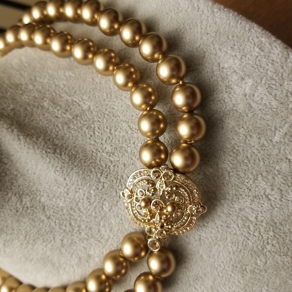 Copper color beaded necklace - Picture 3 of 8